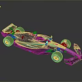 Mercedes F1 Racing Car With Sleek Black Silver Body And Blue Accents