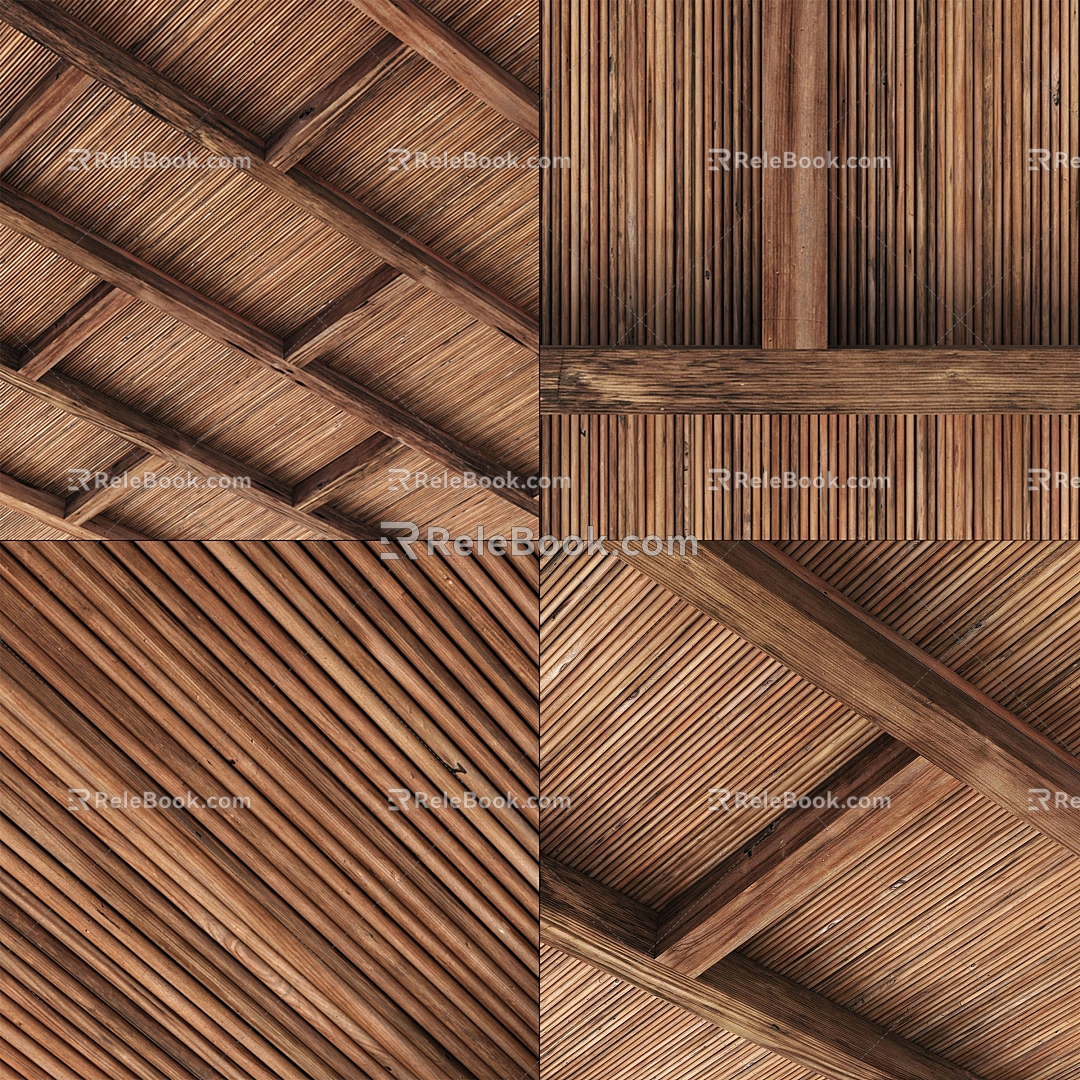 Quiet Ceiling Natural Ceiling Beam Wooden Ceiling 3d model