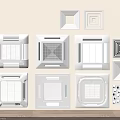 Air Conditioner Air Vents With Modern White Design And Various Grille Patterns