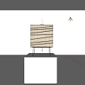Japanese-style table lamp 3d model