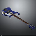 Blue Electric Bass Guitar With Glossy Body And Smooth Neck For Daily Use