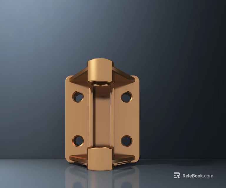 Golden Metal Decorative Light Fixture With Sleek Design And Four Holes On Dark Background 3d model 