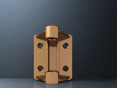 Golden Metal Decorative Light Fixture With Sleek Design And Four Holes On Dark Background 3d model