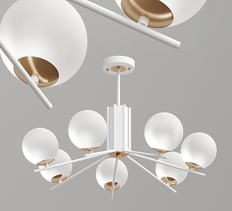 Modern chandelier simple multi-head chandelier 3d model