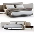 Modern Minimalist Bed Design With Headboard Neutral Pillows And Nightstand