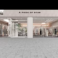 Modern Luxury Clothing Store With Window Display Mannequins Green Plants Lighting And Marble