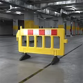 Yellow Plastic Road Barrier With Red White Stripes For Parking Safety