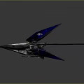 Futuristic Blue and Silver Spaceship with Sleek Aerodynamic Design for Cosmic Exploration