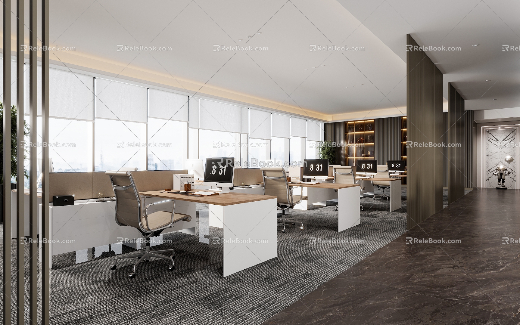 Office Public Office Area Office Hall 3d model