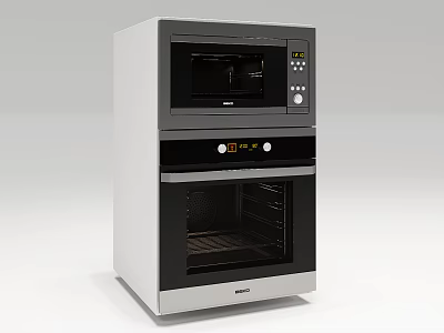 Double Layer Kitchen Appliance With Microwave And Oven For Home Use 3d model