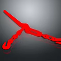 Red Multi Functional Tool With Three Hooks And Ergonomic Design Structure 3d model