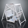 White Outdoor Leisure Swing Chair With Triangular Wooden Frame And Comfortable Seat