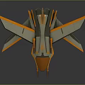 Futuristic Aircraft With Sleek Gray Orange Exterior And Streamlined Wing Design