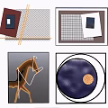 Minimalist Abstract Wall Decor Art With Geometric Patterns Lines And Circular Shapes