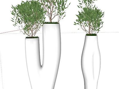 Modern potted plants nice green plant ornaments vase plants model