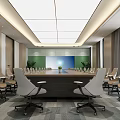 Modern Conference Room Interior Design With Long Table Comfortable Chairs And Digital 3d model
