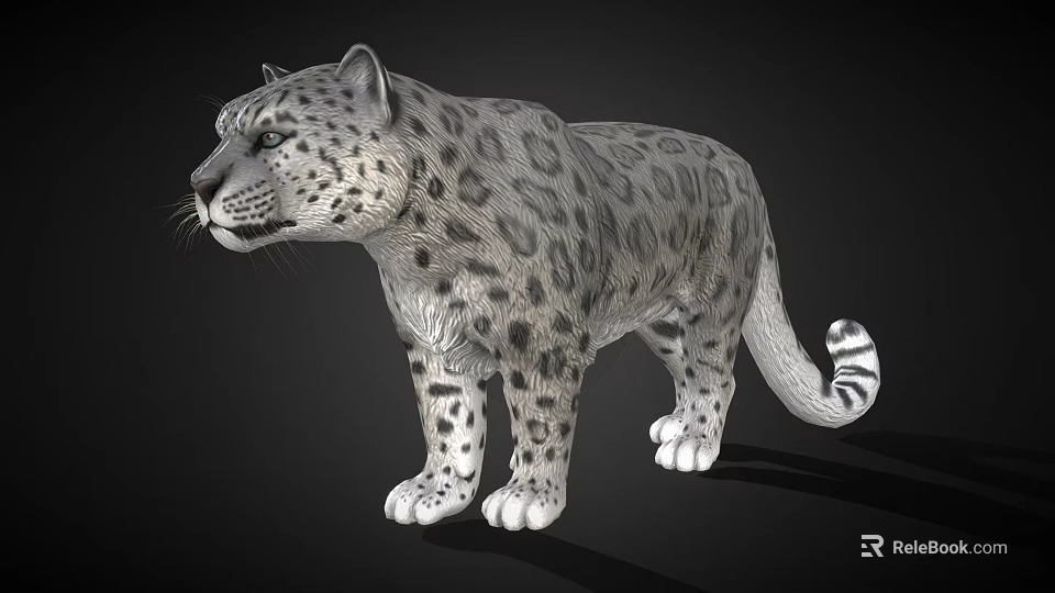 Realistic Snow Leopard 3D Model With Detailed Fur And Lifelike Features 3d model