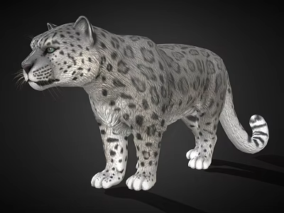 Realistic Snow Leopard 3D Model With Detailed Fur And Lifelike Features 3d model