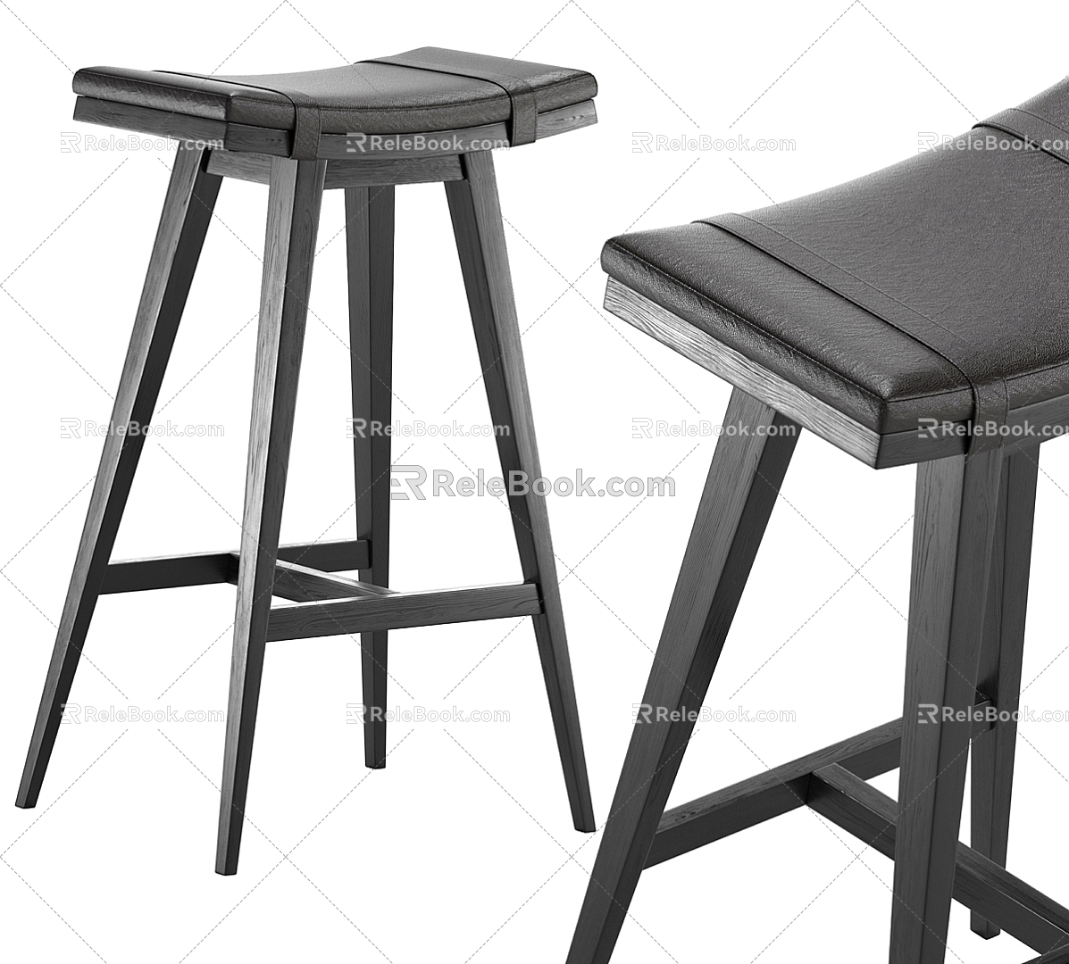 Stool Leather Stool 3d model