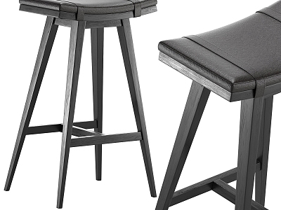 Stool Leather Stool 3d model