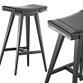 Stool Leather Stool 3d model