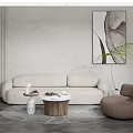 Modern Living Interior With Sofa Coffee Table Set Marble Top Wooden Legs And Accent Chair