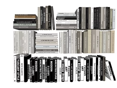 Stacked And Arranged Various Colored Books And Magazines In Different Sizes Hardcover And Paperback 3d model
