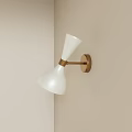 Modern Minimalist White Wall Sconce With Copper Base For Interior Decor 3d model