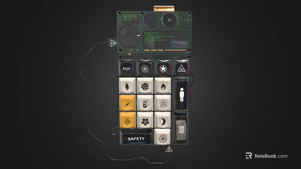 Industrial Equipment Control Panel With Multiple Function Buttons And Safety Indicators 3d model 