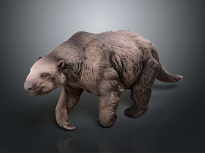 Realistic Sloth Model With Brown Fur Walking Posture And Detailed Texture 3d model