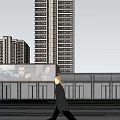 Modern High Rise Residential Buildings With Central Entrance Fountain Car And Green Landscape