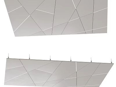 Modern Ceiling Design With Geometric Panel Patterns And Clean Linear Lines 3d model