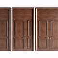 New Chinese style solid wood door set door lintel notoginseng door opposite door interior door 3d model