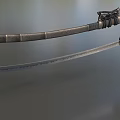 Traditional Samurai Sword With Ornate Handle And Black Scabbard Design