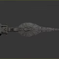 Futuristic SciFi Spaceship Design With Long Pointed Hull And Detailed Structure