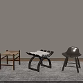 Modern Stools in Interior Room With Various Design Styles and Structures 3d model