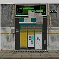 Modern Hyper Games Arcade Entrance With Neon Sign Industrial Wall And Wires