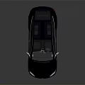 Elegant Shiny Black Modern Sedan With Panoramic Sunroof White Wheels