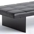 Black Leather Sofa Bench With Tufted Cushion And Square Solid Legs For Modern Living Room