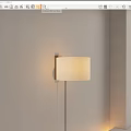Modern Wall Lamp With Fabric Shade On Light Beige Wall Soft Lighting Interior Decor