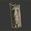 Classical Detailed Marble Lion Statue Reclining With Column On Stone Pedestal