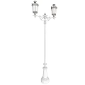 Classic Outdoor Lights With Crown Top Wrought Iron Decoration Black Metal Frame And Glass Shades