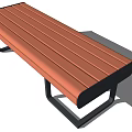Durable Outdoor Landscape Bench With Brown Wooden Slats And Black Metal Frame
