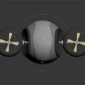 Advanced Space Exploration Drone With Metallic Body Dual Propellers And Blue Lights
