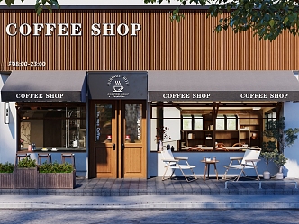 Coffee shop front 3d model