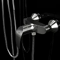 Modern Chrome Shower System with Rainfall Head Handheld Sprayer and Water Flow Design 3d model