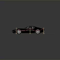 Black Sports Car Display On Red Carpet With Golden Stanchions And Ropes