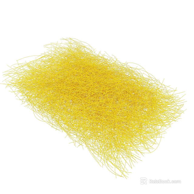Yellow Fine Fibrous Material with Soft Textured Appearance for Craft Projects 3d model 