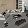 Modern sofa coffee table combination 3d model