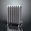 Silver Metal Radiator With Classic Fin Design And Stable Stands For Home Use